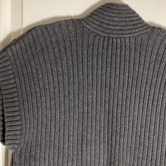 Bass & Co Women's Sleeveless Open Front Cable Knit Sweater Vest Size M Dark Gray - Picture 5 of 6